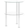 vidaXL Mesa auxiliar 2 niveles vidrio templado transparente 38 cm