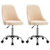 vidaXL Sillas de oficina giratorias 2 unidades tela crema