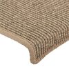 vidaXL Felpudos para escaleras 15 unidades 65x21x4 cm Beige oscuro Borde rectangular