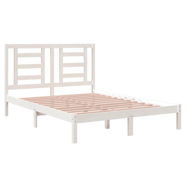 vidaXL Estructura de cama sin colchón madera de pino blanca 140x200 cm