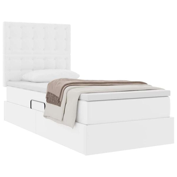 vidaXL Cama con almacenamiento Puro 90 x 190 cm Cuero sint&eacute;tico