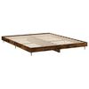vidaXL Estructura de cama sin colch&oacute;n madera roble ahumado 120x200 cm