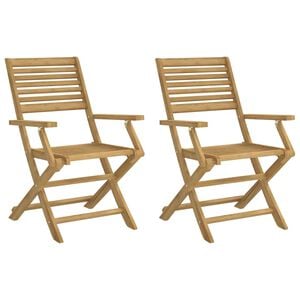 vidaXL Sillas plegables, 2 unidades, 54,5 x 61,5 x 86,5 cm, madera maciza de acacia.