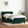 vidaXL Cama box spring con colch&oacute;n terciopelo verde oscuro 80x220 cm