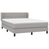 vidaXL Cama box spring con colch&oacute;n tela gris claro 140x200 cm