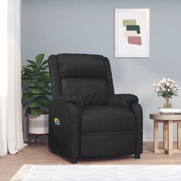 vidaXL Sill&oacute;n de masaje el&eacute;ctrico cuero sint&eacute;tico negro