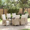 vidaXL Conjunto de Comedor de Jard&iacute;n 7 pcs Beige rat&aacute;n sint&eacute;tico