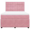 vidaXL Cama box spring con colch&oacute;n terciopelo rosa 140x200 cm