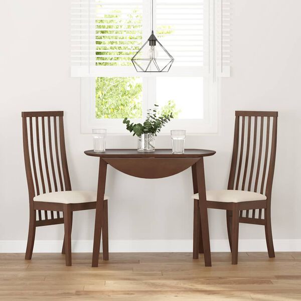 vidaXL Sillas de comedor con cojines 2 uds madera maciza marrón caucho