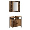 vidaXL Juego de muebles de ba&ntilde;o 2 pcs Marr&oacute;n Madera contrachapada