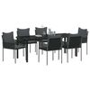 vidaXL Conjunto de Comedor de Jard&iacute;n 7 pcs Negro y Gris