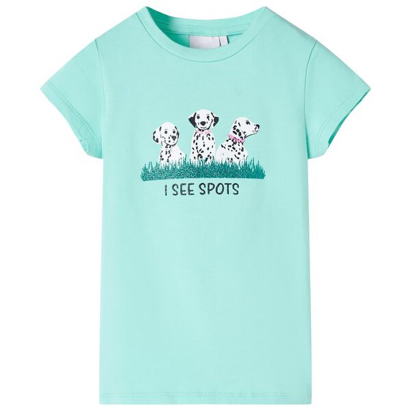 Camiseta infantil verde menta claro 128
