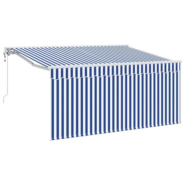 vidaXL Toldo Retr&aacute;ctil Azul y 300 x 200 cm Poli&eacute;ster y Aluminio