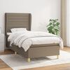 vidaXL Cama box spring con colch&oacute;n tela gris taupe 90x200 cm