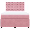 vidaXL Cama box spring con colch&oacute;n terciopelo rosa 160x200 cm