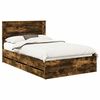 vidaXL Estructura de cama Roble ahumado 120 x 200 cm Madera Ingenieril