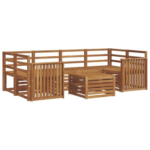 vidaXL Juegos de sof&aacute;s 7 pcs Natural Madera de Acacia S&oacute;lida