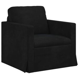 vidaXL Sof&aacute; Negro 78 x 78 x 80 cm Terciopelo