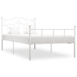 vidaXL Estructura de cama sin colch&oacute;n metal blanco 100x200 cm
