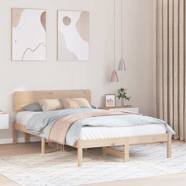 vidaXL Estructura de cama Natural 120 x 190 cm Madera de pino macizo