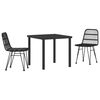 vidaXL Conjunto de Comedor de Jard&iacute;n 3 pcs Negro