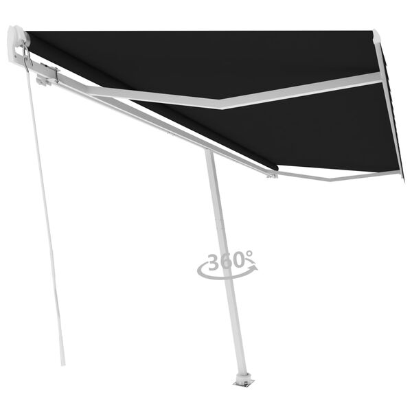 vidaXL Toldo de pie retr&aacute;ctil manual gris antracita 500x350 cm