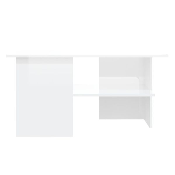 vidaXL Mesa de centro madera contrachapada blanco brillo 90x60x46,5 cm