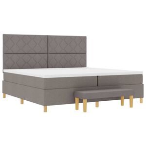 vidaXL Cama tipo Box Spring con colchón Taupé 200 x 200 cm tela