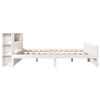 vidaXL Cama con estanter&iacute;a sin colch&oacute;n madera maciza blanca 140x190 cm