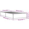 vidaXL Estructura cama madera ingenier&iacute;a metal roble marr&oacute;n 75x190 cm