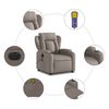 vidaXL Sillón reclinable de masaje eléctrico tela gris taupe