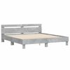 vidaXL Cama con cabecero madera ingenier&iacute;a gris hormig&oacute;n 200x200 cm