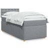 vidaXL Cama box spring con colchón tela gris claro 90x200 cm