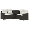 vidaXL Juego de Sof&aacute; 5 uds. Negro y Blanco Crema