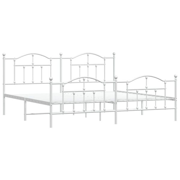 vidaXL Estructura cama sin colchón con estribo metal blanco 200x200 cm