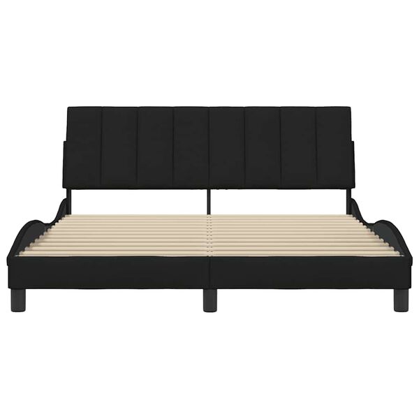 vidaXL Estructura de cama sin colch&oacute;n Hanko tela negro 160x200 cm