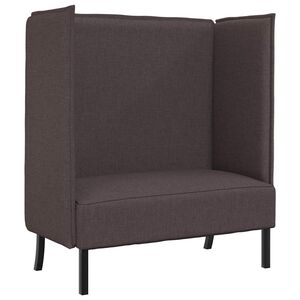 vidaXL Sofa de Espalda Alta 101cm Marr&oacute;n oscuro tela