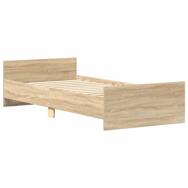 vidaXL Estructura de cama sin colch&oacute;n madera roble Sonoma 90x200 cm