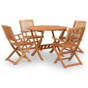 vidaXL Juego de comedor de jard&iacute;n 5 piezas madera maciza de acacia