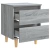 vidaXL Mesita de noche patas de madera maciza gris Sonoma 40x35x50 cm