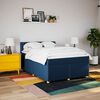 vidaXL Cama box spring con colch&oacute;n tela azul 160x200 cm