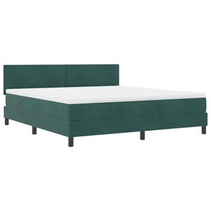 vidaXL Cama Box Spring LED Verde oscuro 180 x 200 cm Terciopelo
