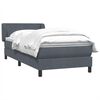 vidaXL Cama box spring con colch&oacute;n terciopelo gris oscuro 90x210 cm