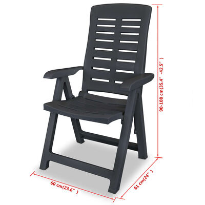 vidaXL Set de mesa y sillas de jardín 3 piezas plástico gris antracita