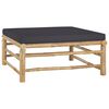 vidaXL Set de muebles de jardín 8 piezas bambú con cojines gris oscuro