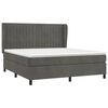 vidaXL Cama box spring con colch&oacute;n terciopelo gris oscuro 160x200 cm