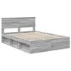 vidaXL Estructura de cama con cabecera Gris Sonoma 150 x 200 cm