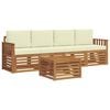 vidaXL Conjunto de sof&aacute;s de exterior 5 uds. Natural y Crema