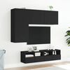 vidaXL Muebles de TV de pared 4 piezas madera de ingeniería negro