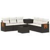vidaXL Juego de Sof&aacute; 8 uds. Negro y Blanco Crema